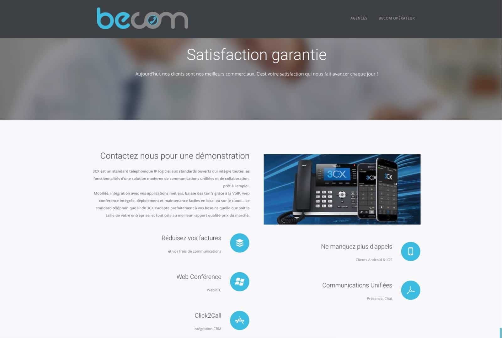 Becom.pro, opérateur de téléphonie à fait confiance à Karedess agency, une agence web situé à Mulhouse