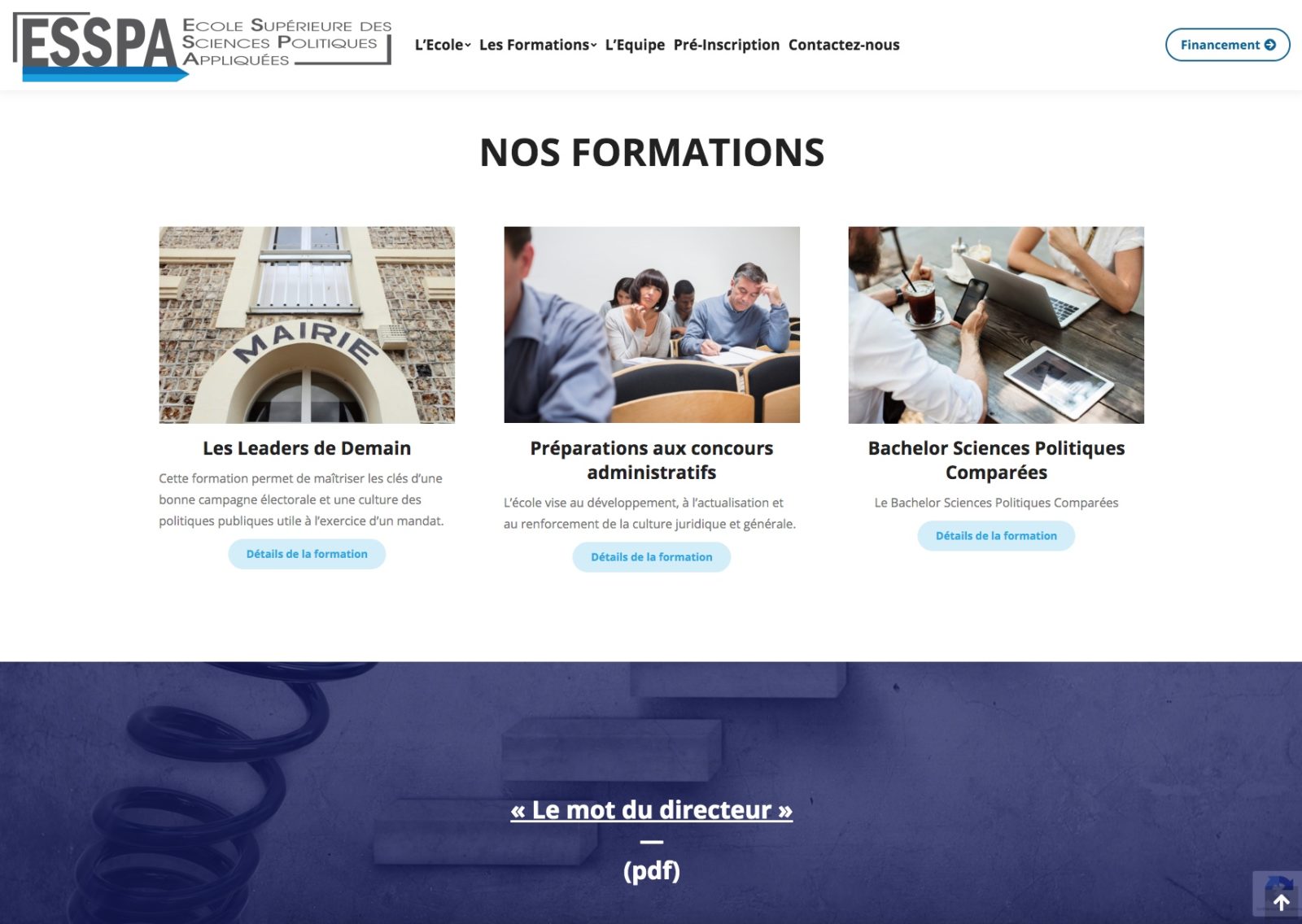 ESSPA nos formations, une école situé sur Mulhouse de l'agence web Karedess.