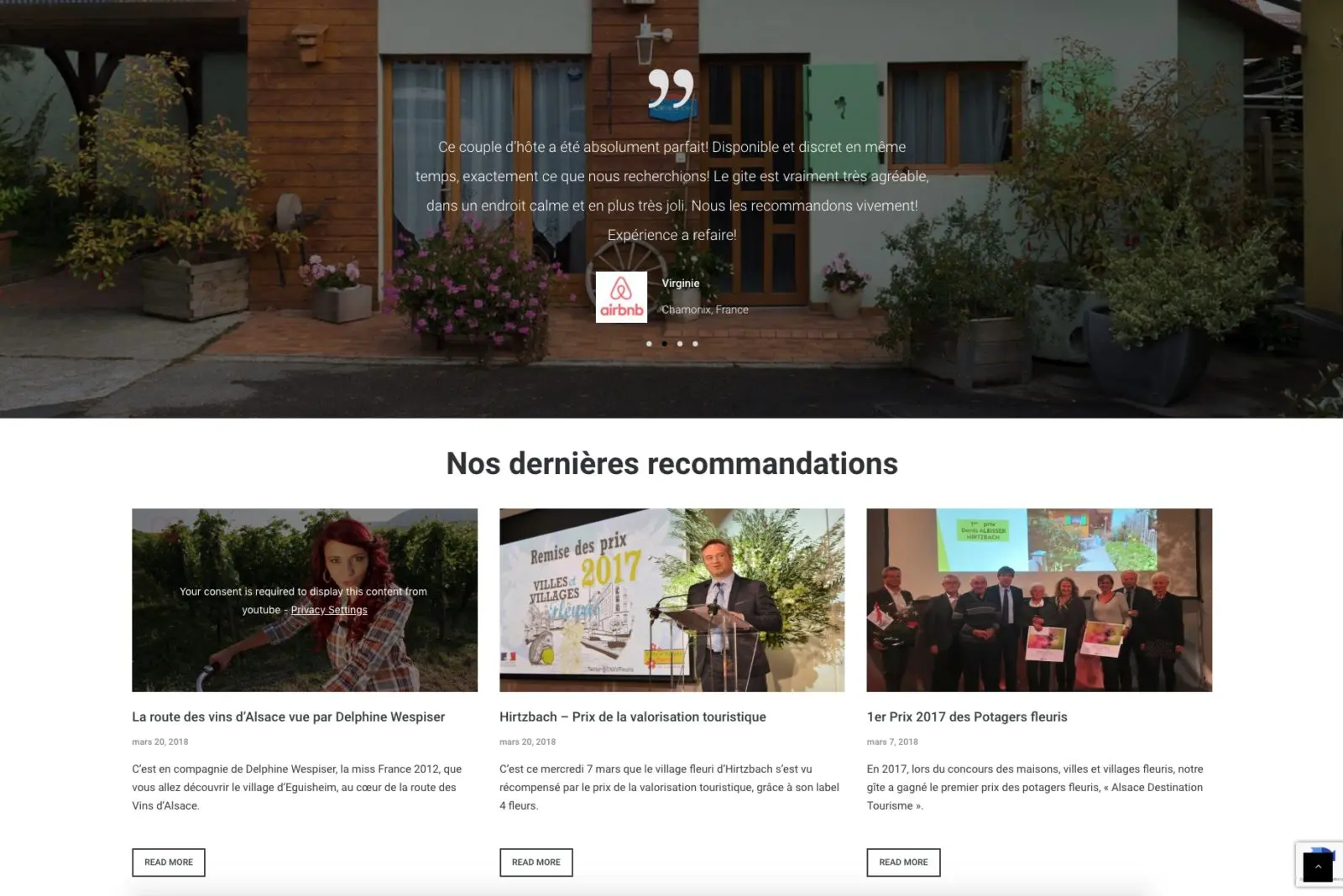 Le gîte rural détient un blog avec tous les évènements locaux pour vos sorties. Un site qui à fait confiance en l'agence Karedess pour la création de son site