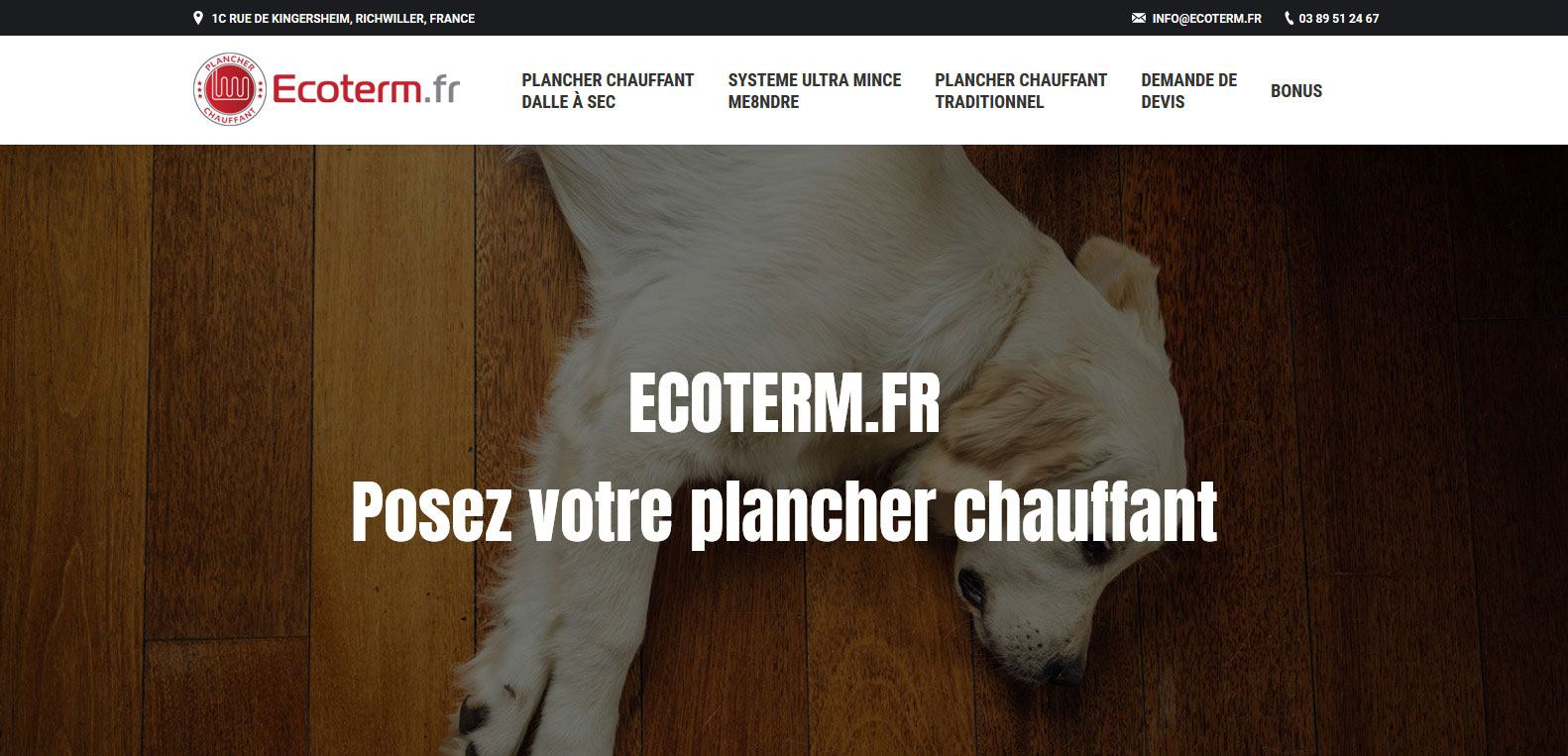 Ecoterm, posez votre plancher chauffant, client Karedess, agence web situé à Mulhouse
