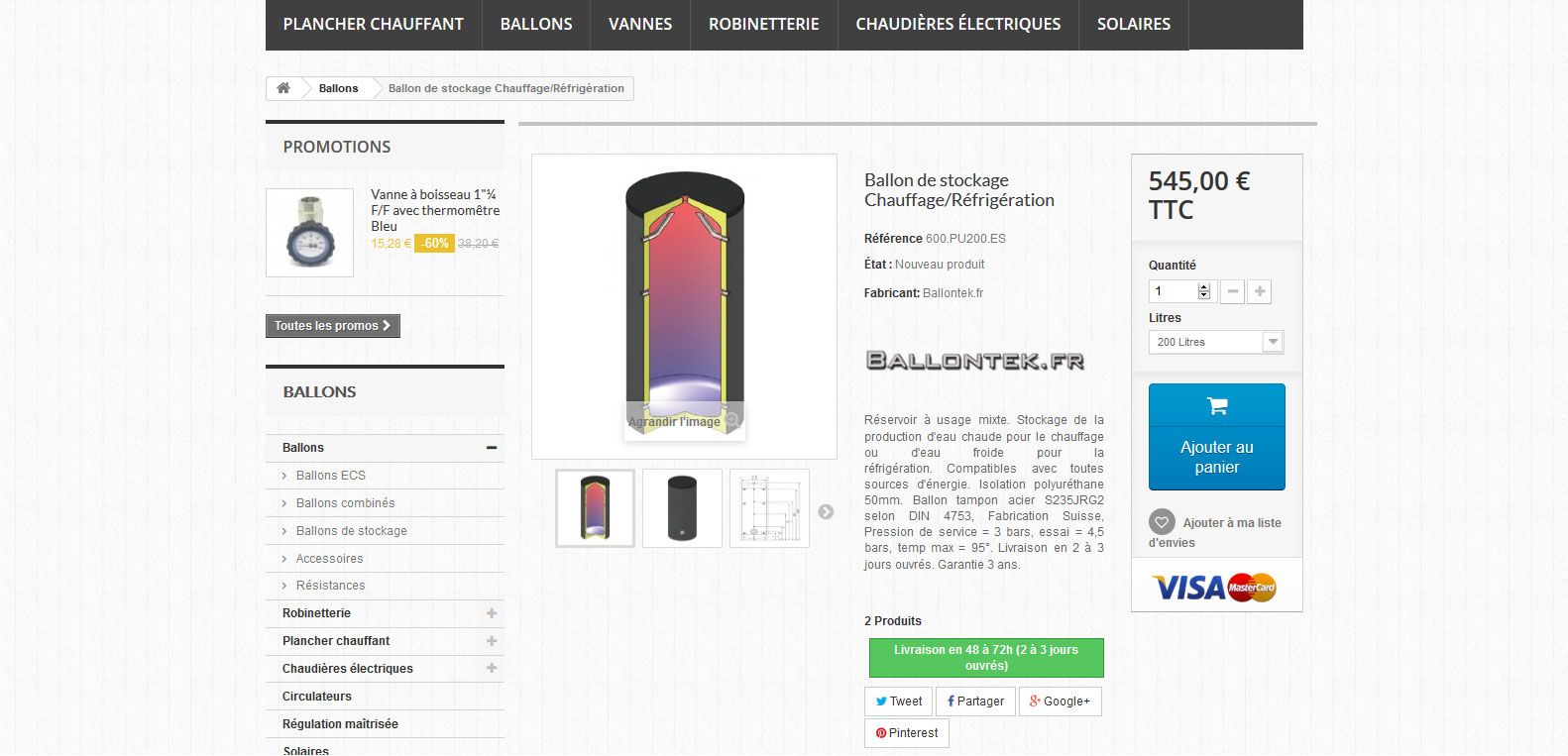Produit chauffage discount, site client Karedess, agence web sur Mulhouse