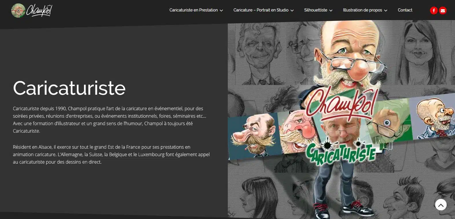 Champol, caricaturiste depuis 1990 et client fidèle de Karedess agency, agence web situé à Mulhouse