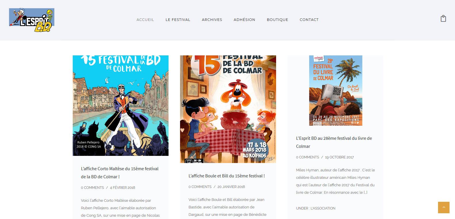 Les bds à l'affiche du 15ème festival d'esprit bd. Client Karedess, agence web à Mulhouse