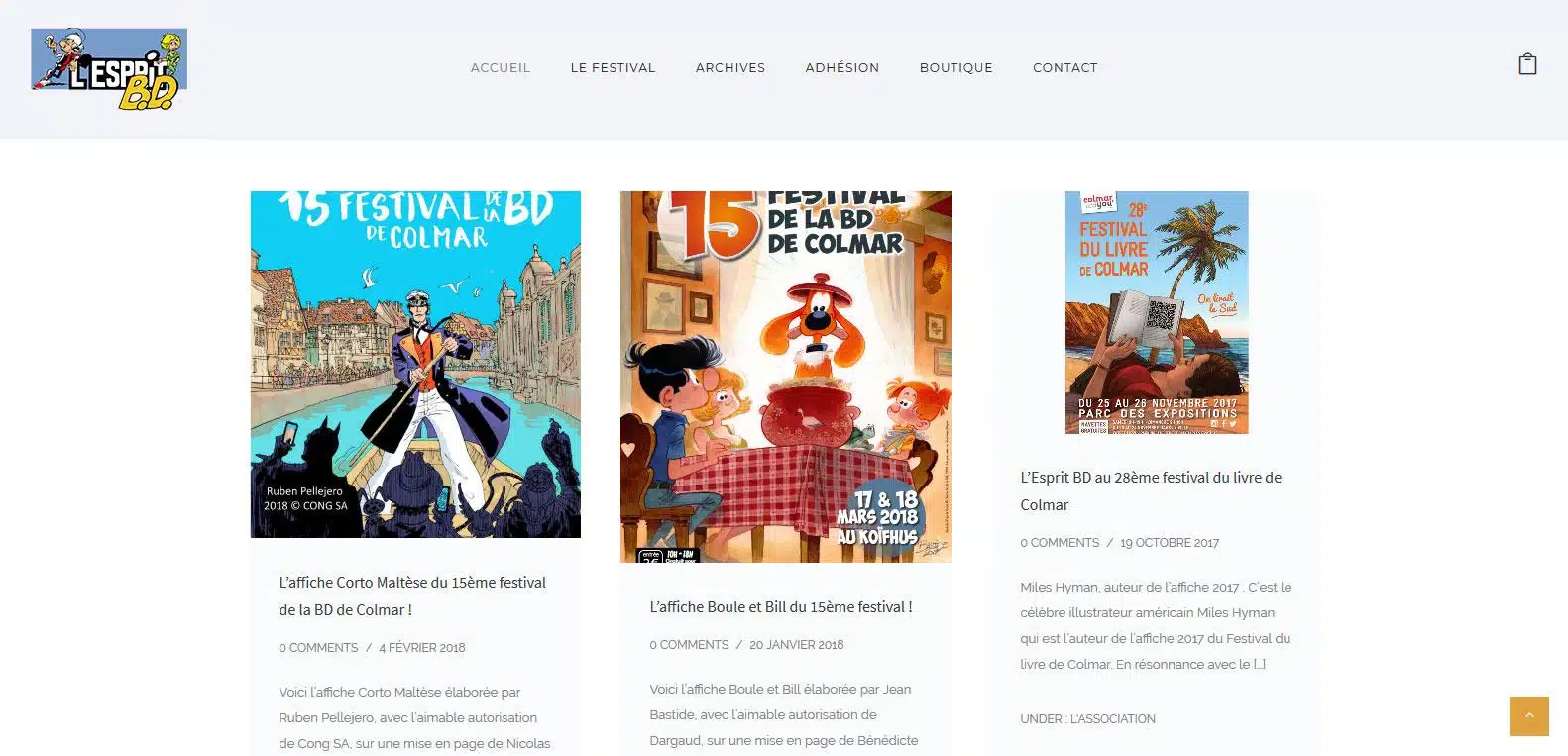 Les bds à l'affiche du 15ème festival d'esprit bd. Client Karedess, agence web à Mulhouse