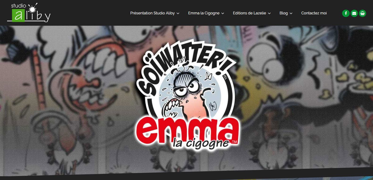 Site web d'aliby.fr et d'emma la cigogne, client Karedess, agence web situé à Mulhouse