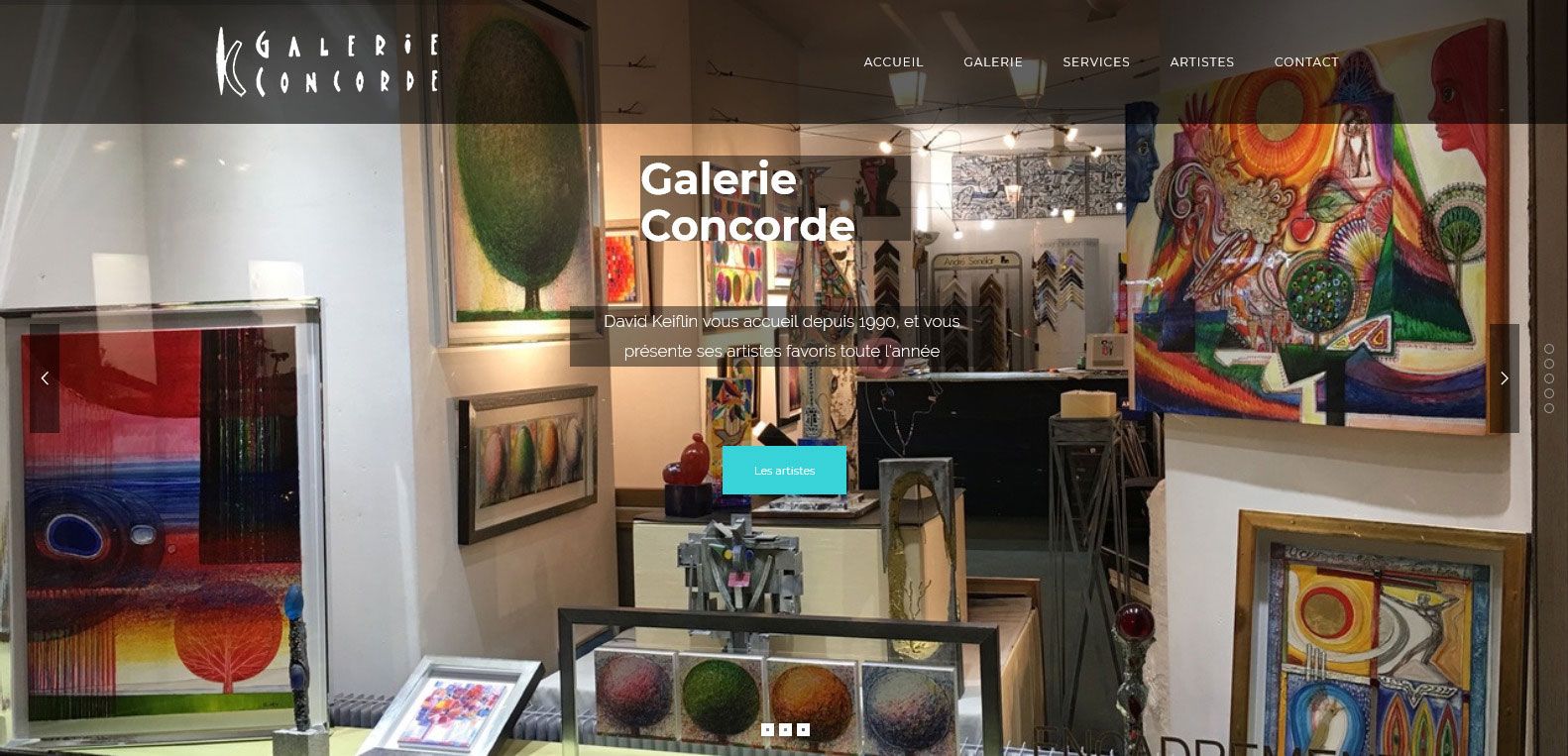 Galerie concorde, Site client Karedess, agence web de Mulhouse depuis 2006