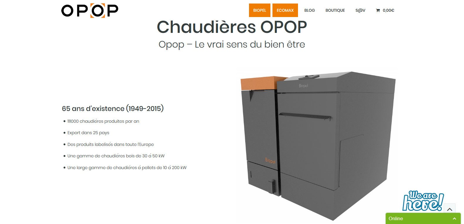 Opop - chaudières à bois et a pellets - client Karedess - agence web à Mulhouse