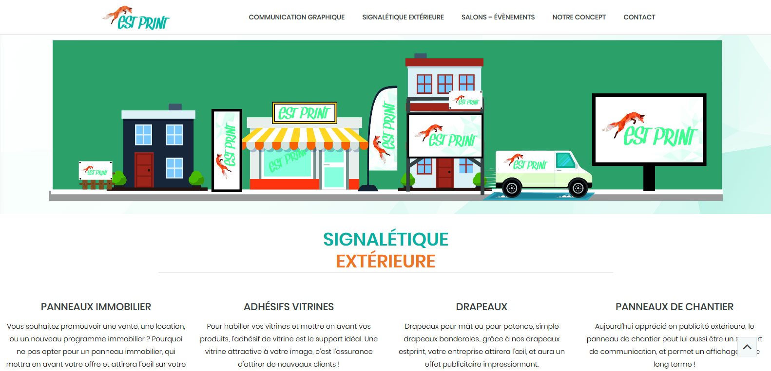 Signalétique extérieure réalisé par estprint, client Karedess agence web situé à Mulhouse