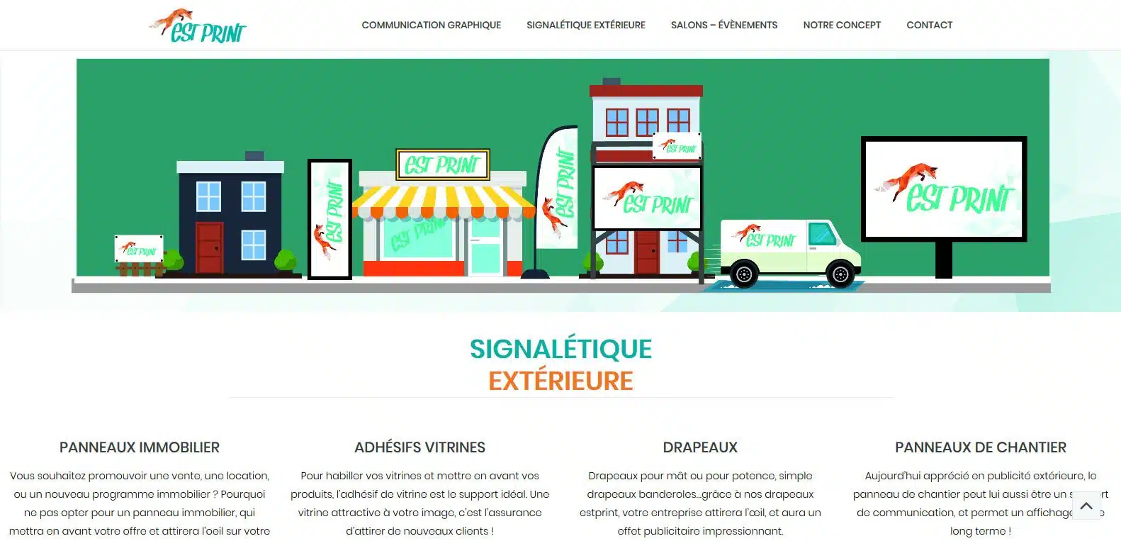 Signalétique extérieure réalisé par estprint, client Karedess agence web situé à Mulhouse