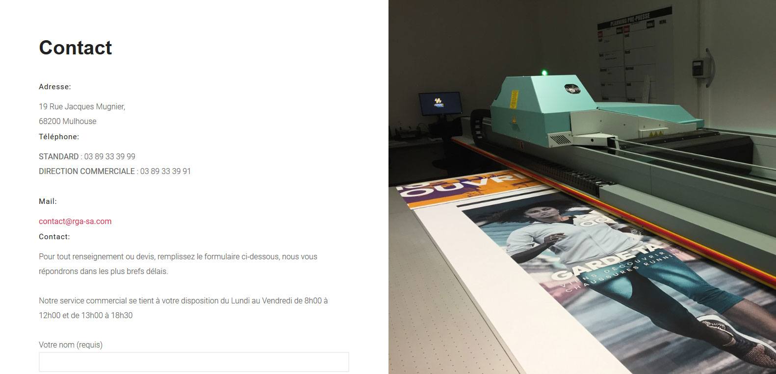 Contactez le RGA SAS ? Un client qui à fait confiance à Karedess agency, une agence web et digitale situé à Mulhouse.