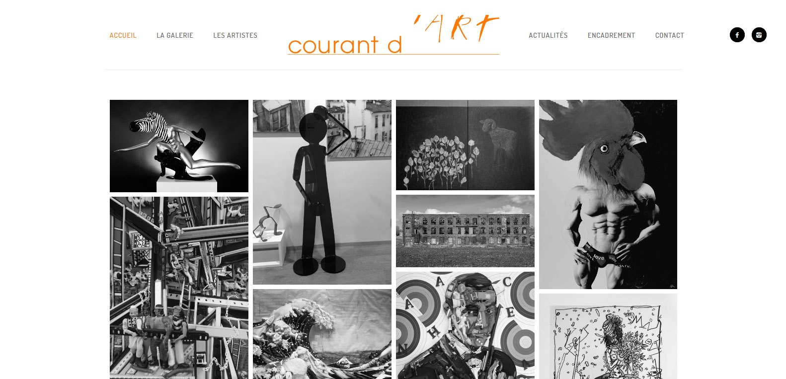 Courant d'art, galerie d'art et cliente de l'agence web et digitale Karedess à Mulhouse