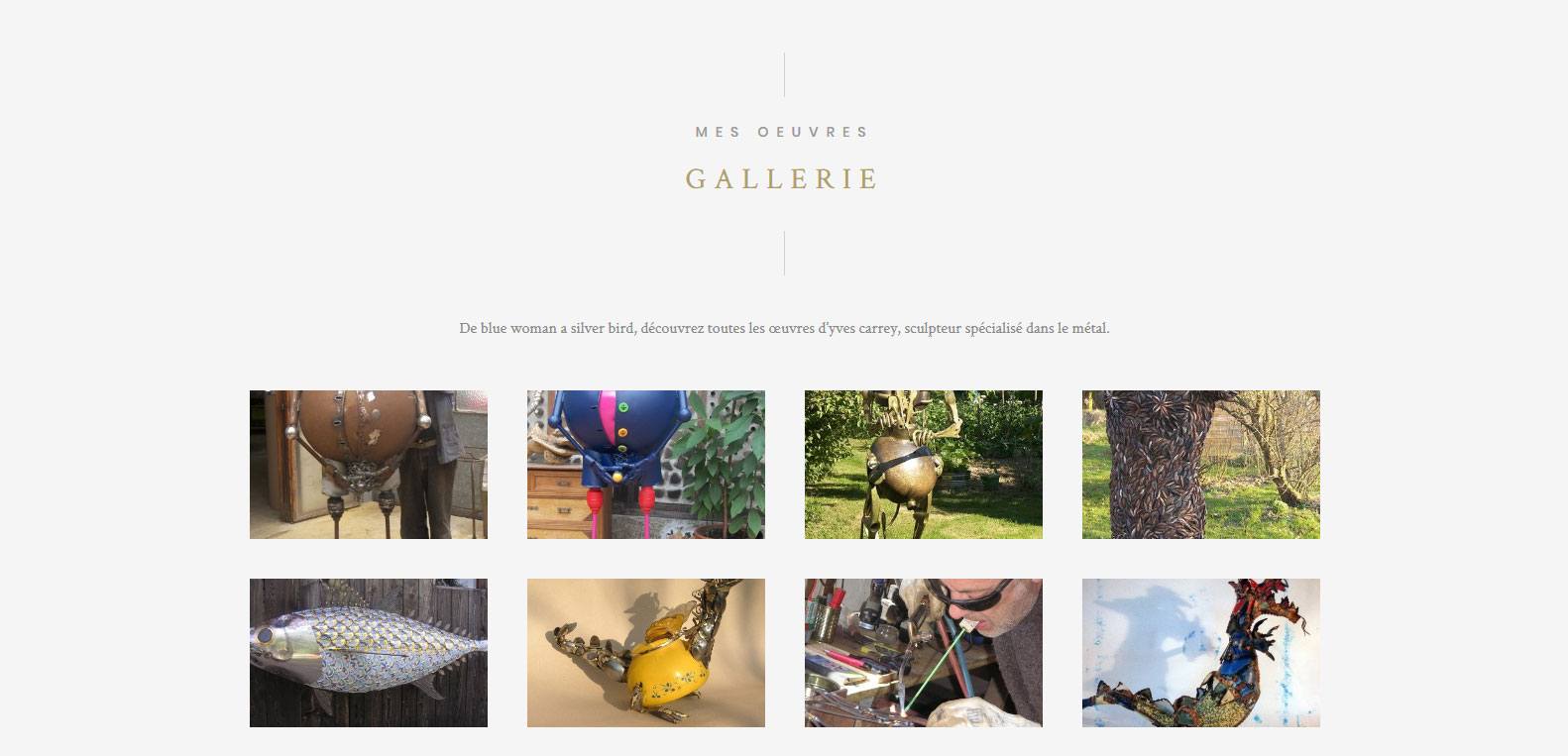 Galeries des oeuvres d'Yves carrey, client Karedess, agence web situé à Mulhouse