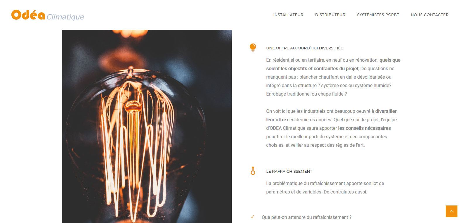 Offres et services d'Odea Climatique, client Karedess, agence web situé à Mulhouse