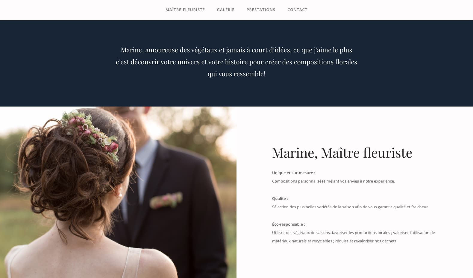Marine Gross, maître fleuriste, cliente de l'agence web Karedess à Mulhouse