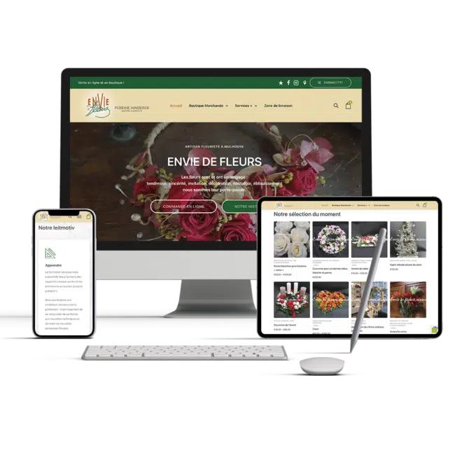 Réalisation d'un site web envie de fleur