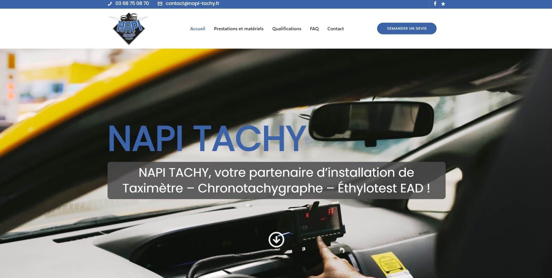 Page d'accueil du site Napi Tachy
