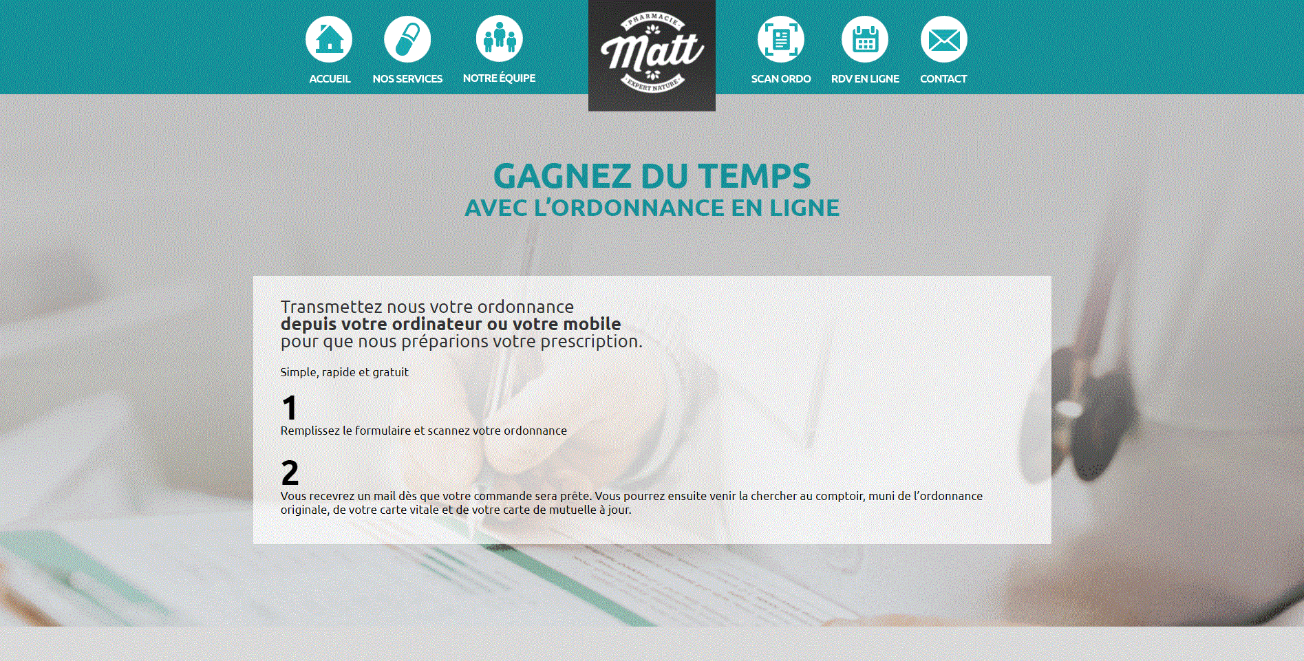 Ordonnance en ligne Pharmacie Matt