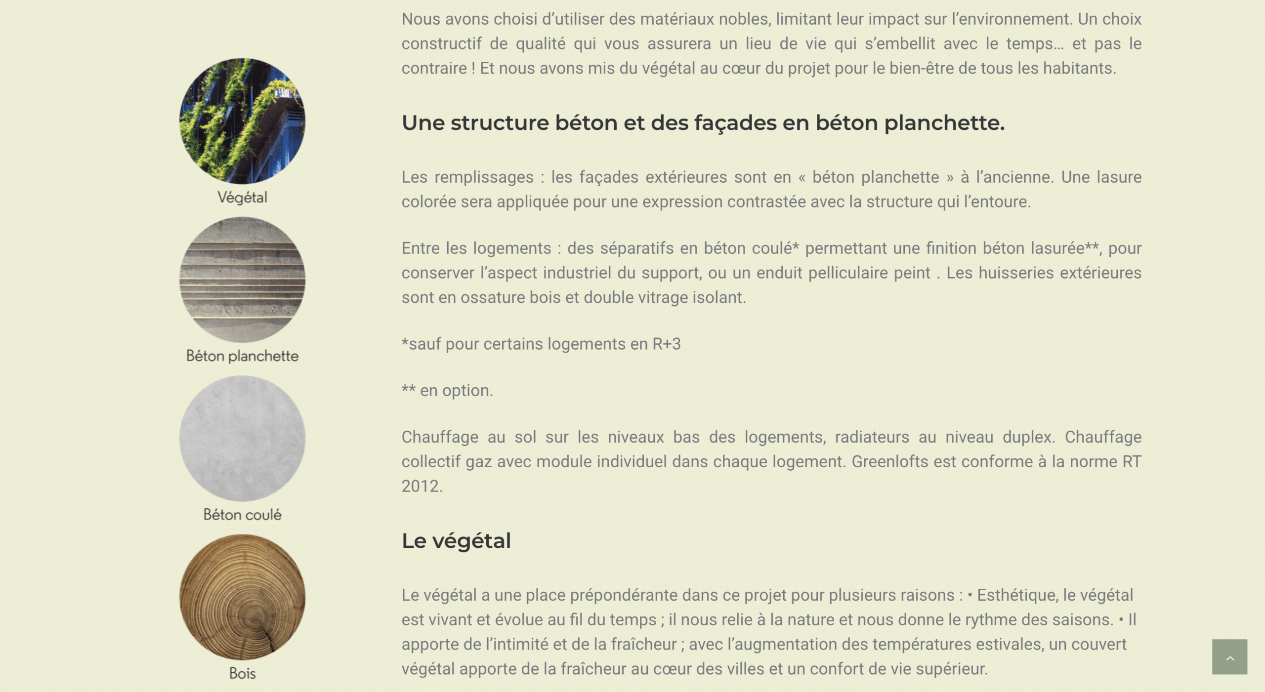 Matériaux utilisé pour les batiments greenlofts