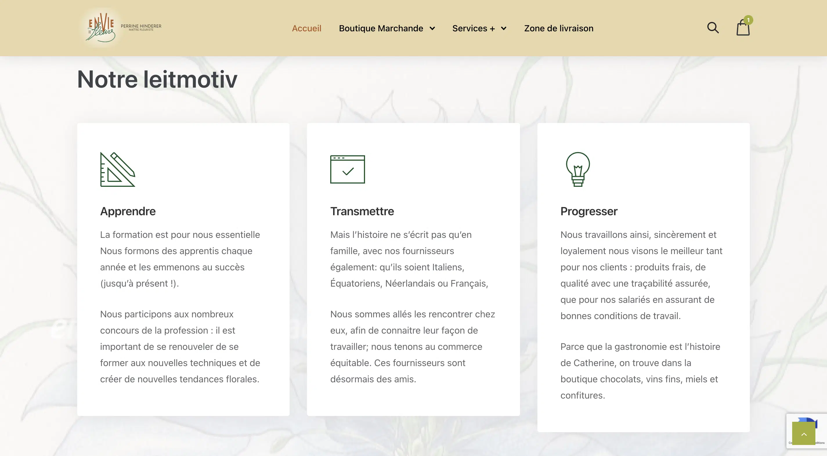 Valeurs de envie de fleurs