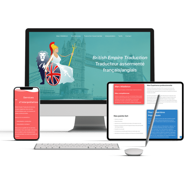 Création du site web British empire