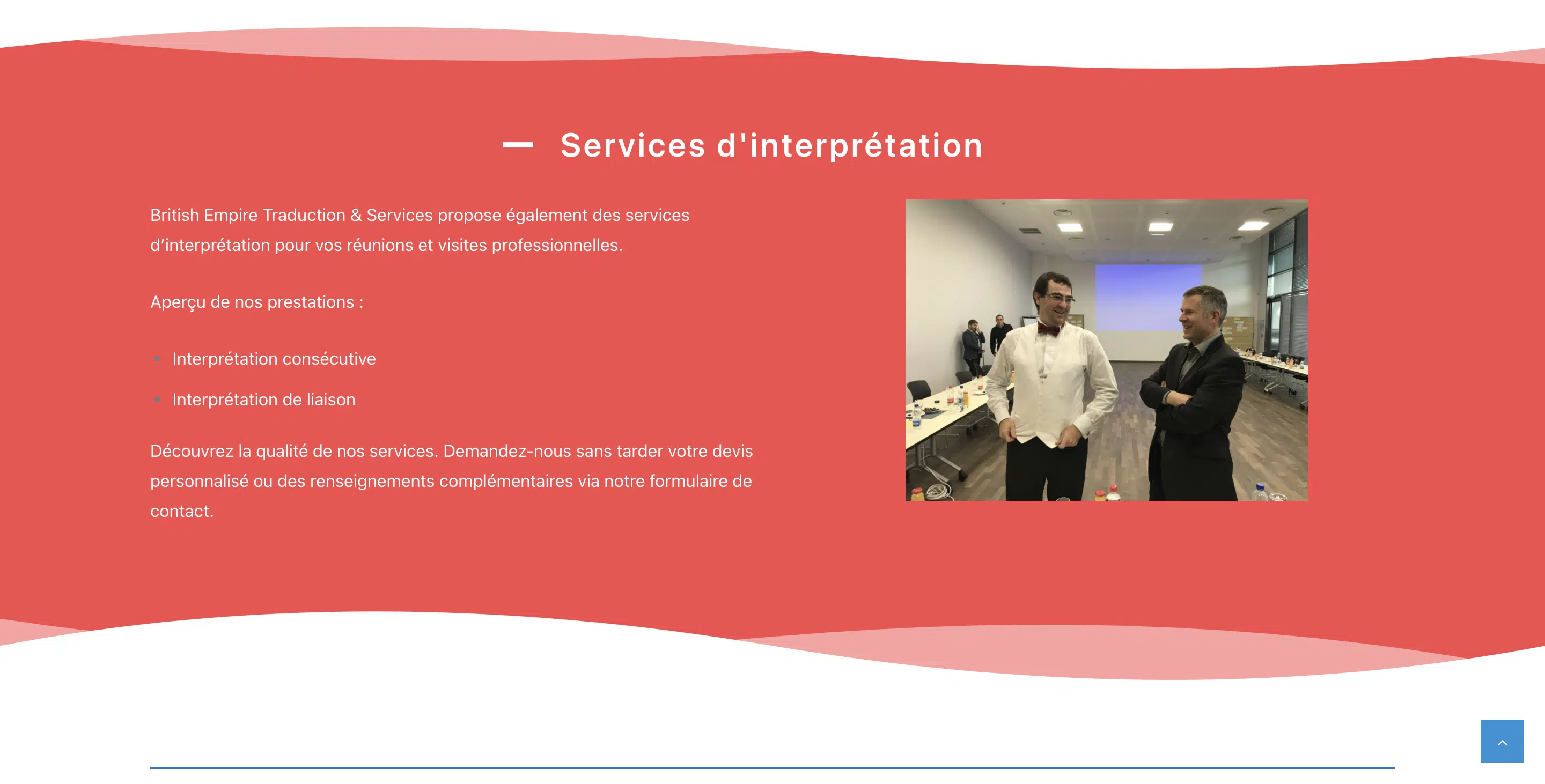 Service d'interprétation British Empire Traduction
