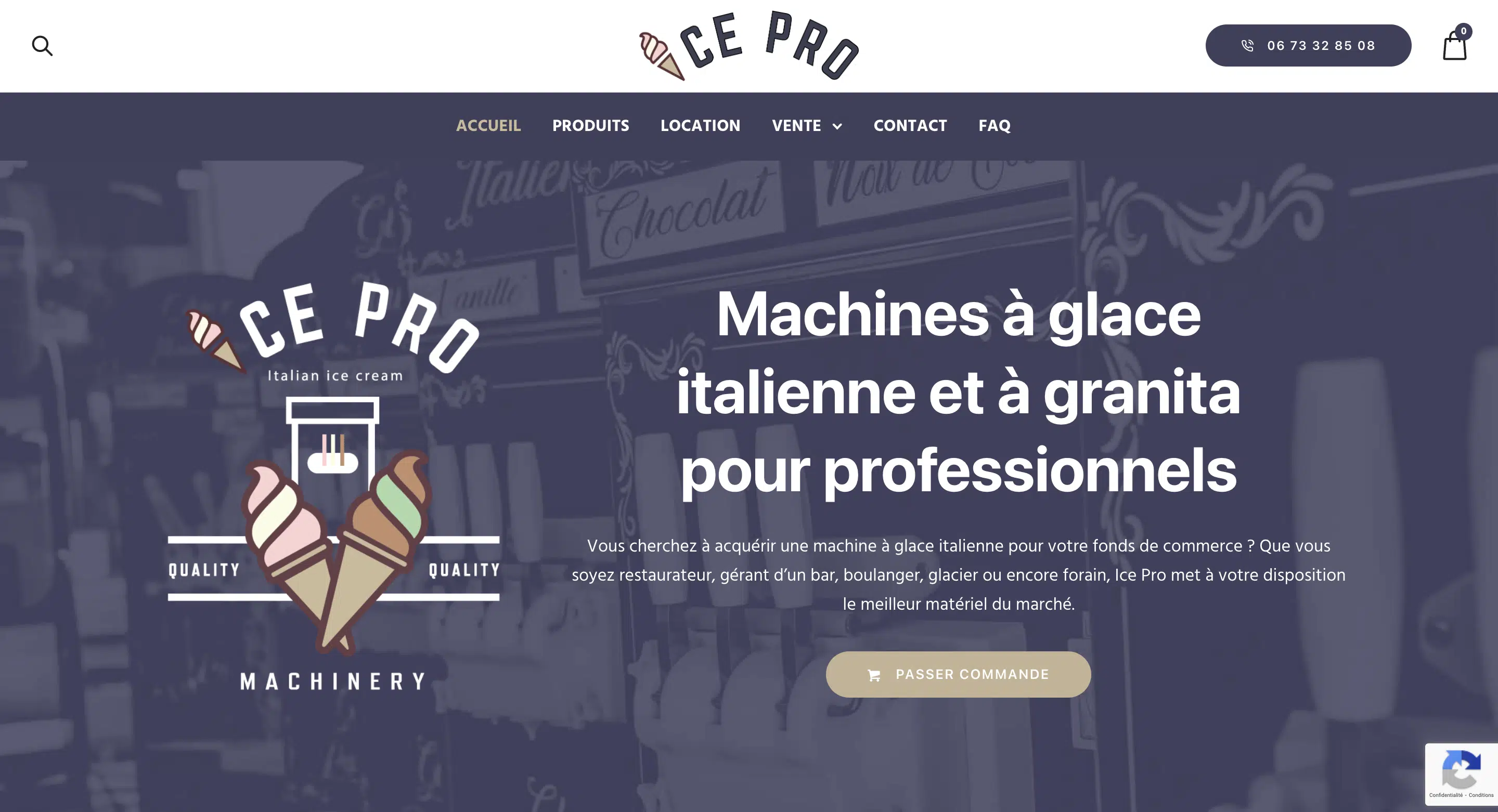 Page d'accueil icepro