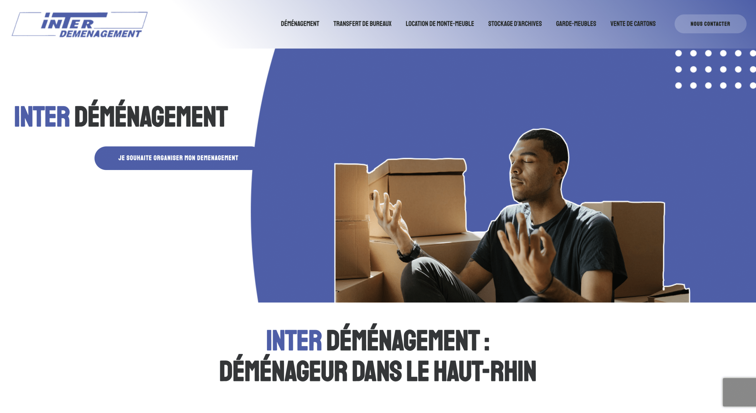 Page d'accueil du site Interdemenagement