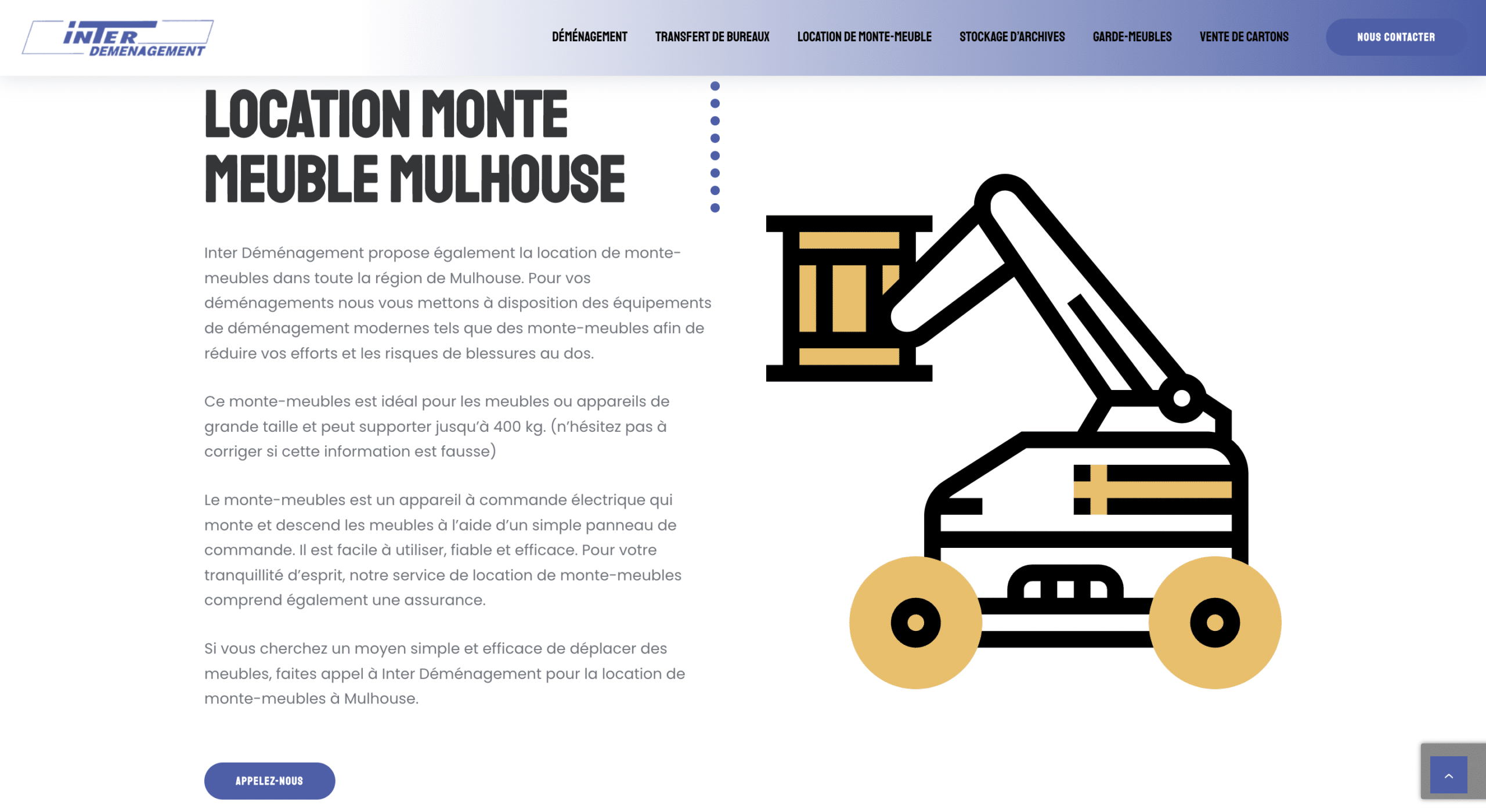 Location monte meuble Interdemenagement