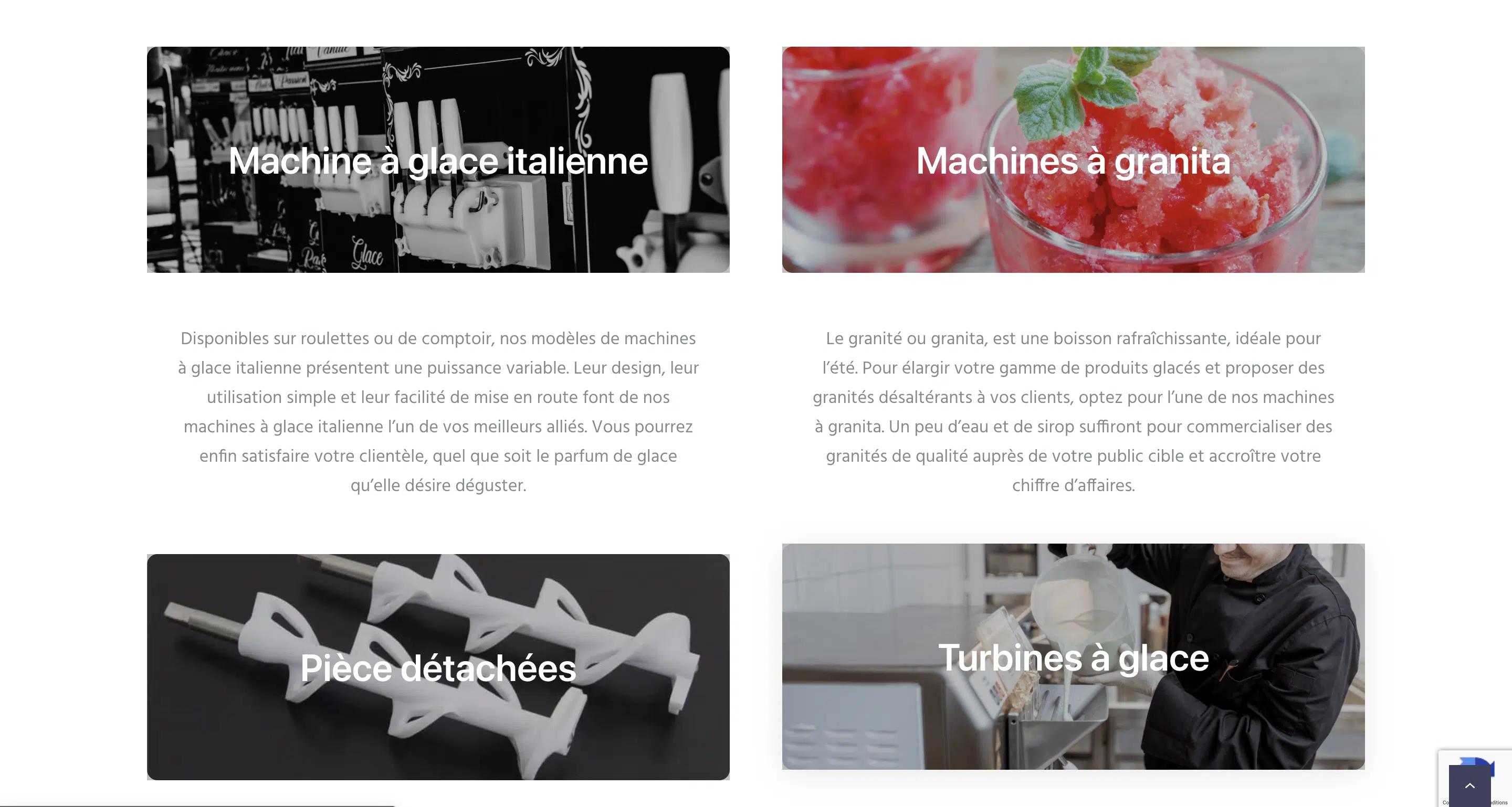 Les différentes machines Ice pro