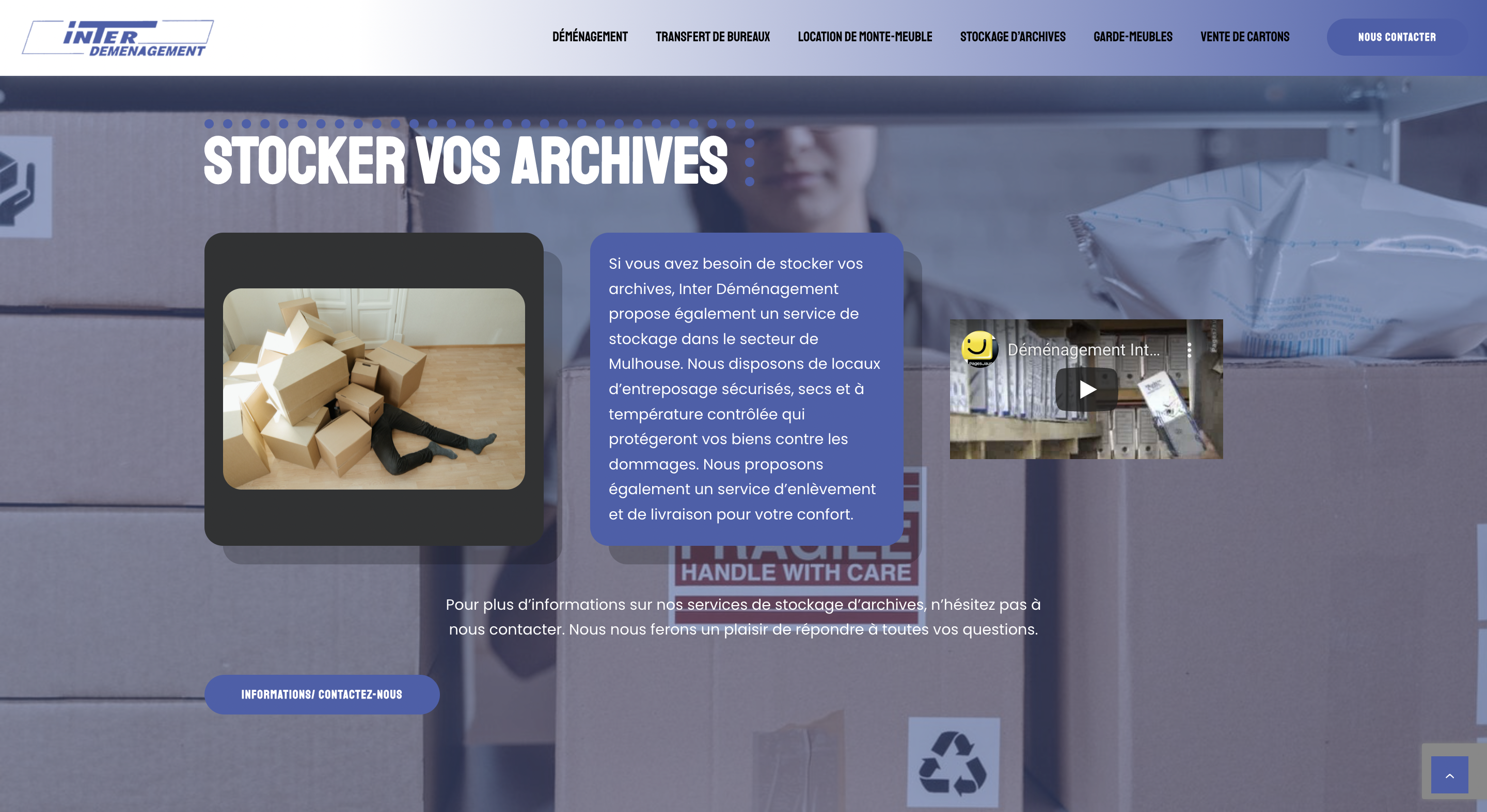 Stocker vos archives Interdemenagement
