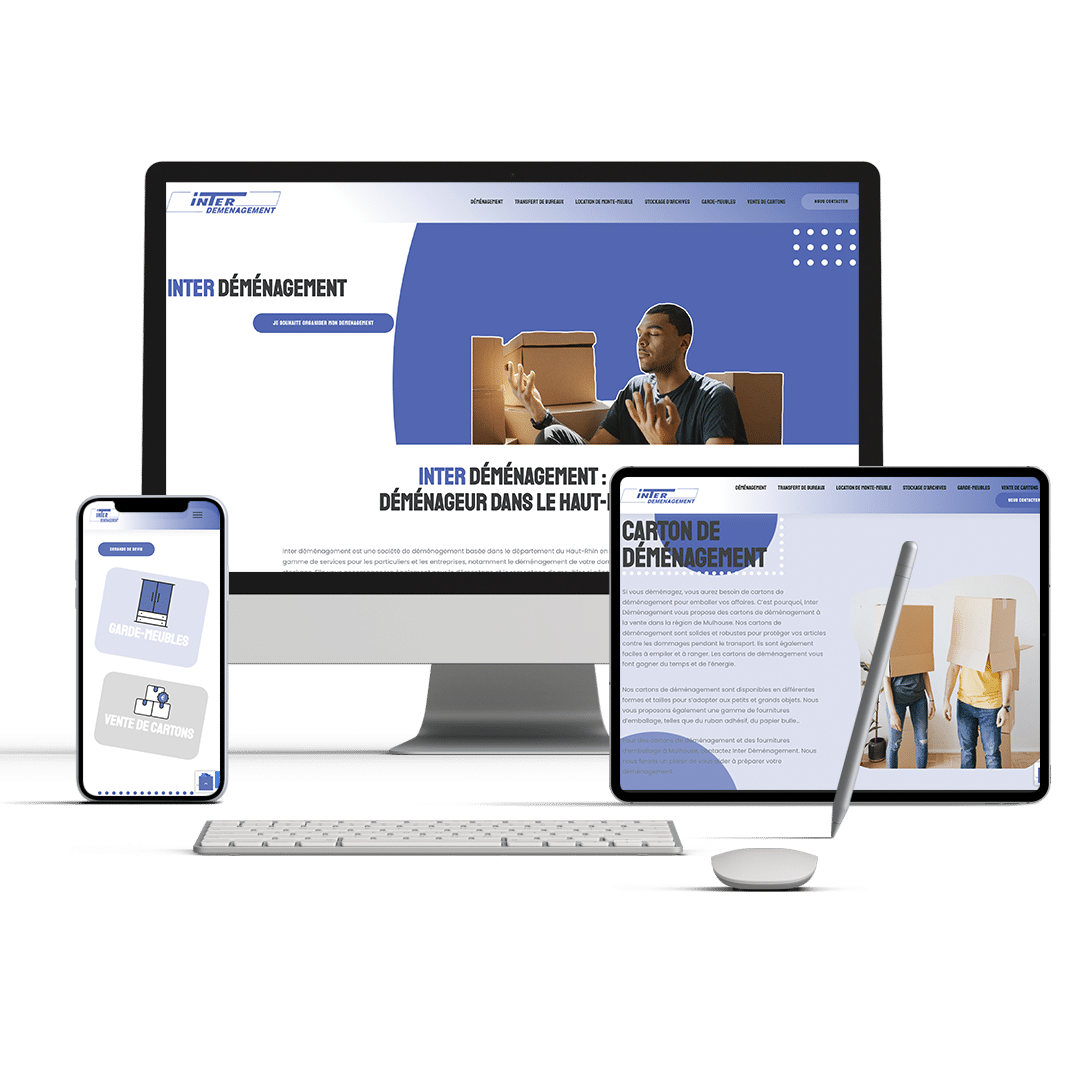 Interdemenagement Mockup de la société inter demenagement