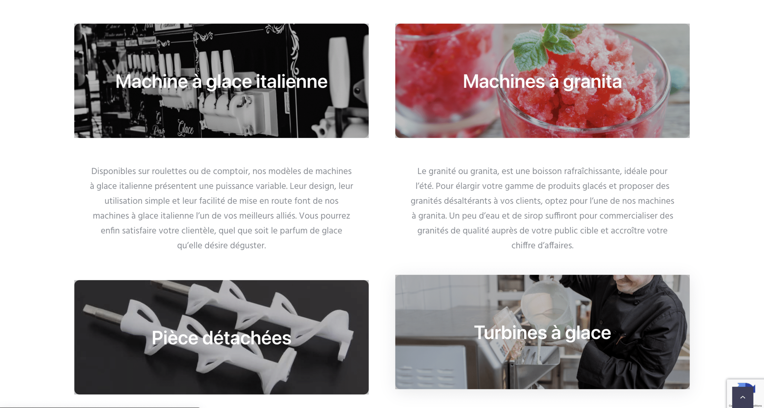 Les différentes machines Ice pro