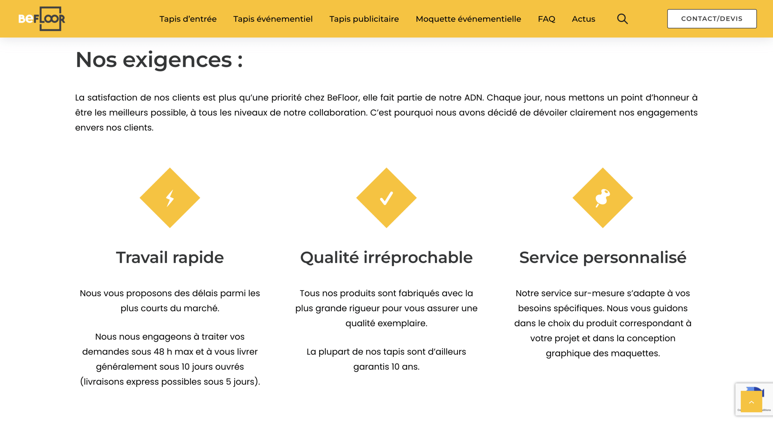 Les exigences de Befloor