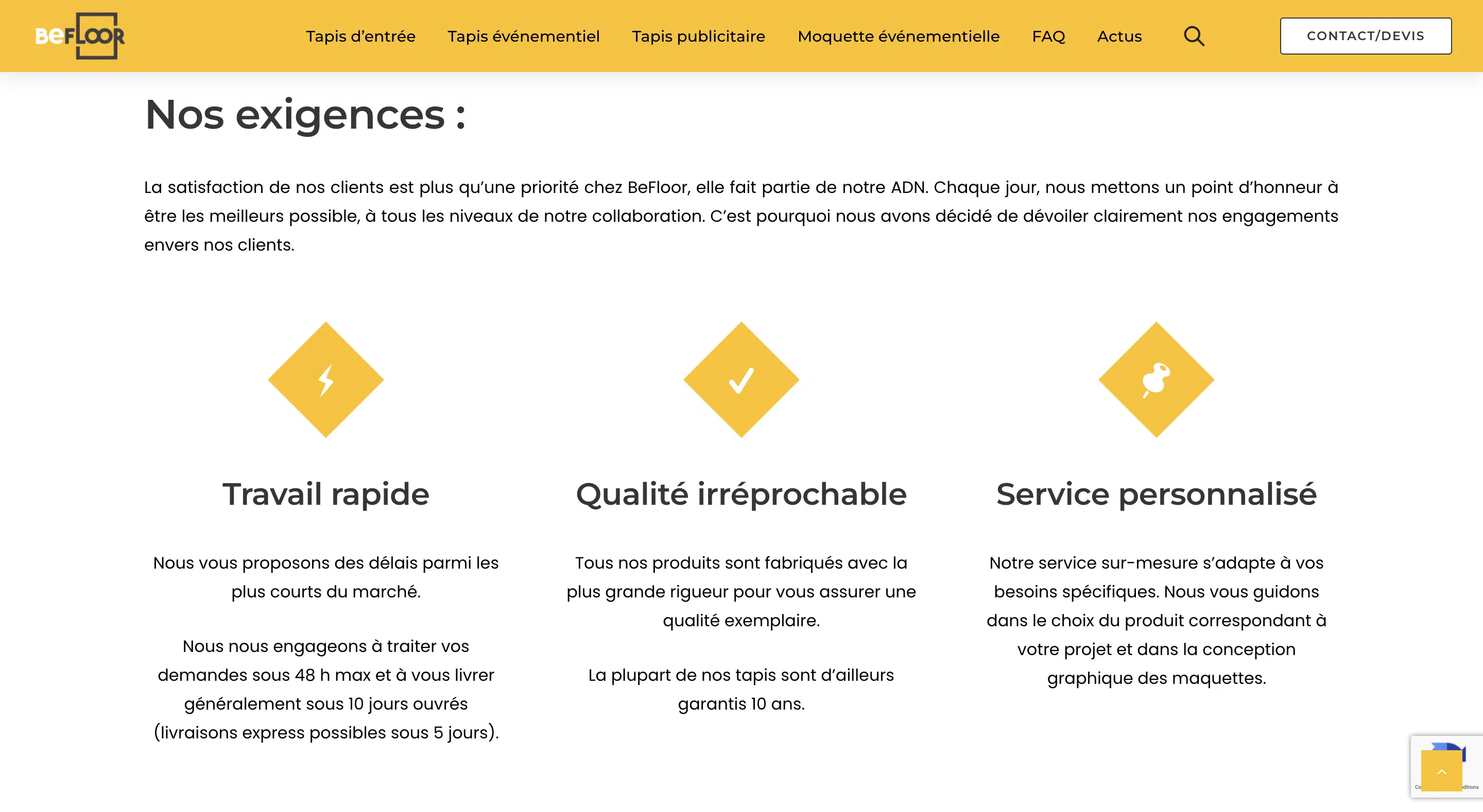 Les exigences de Befloor
