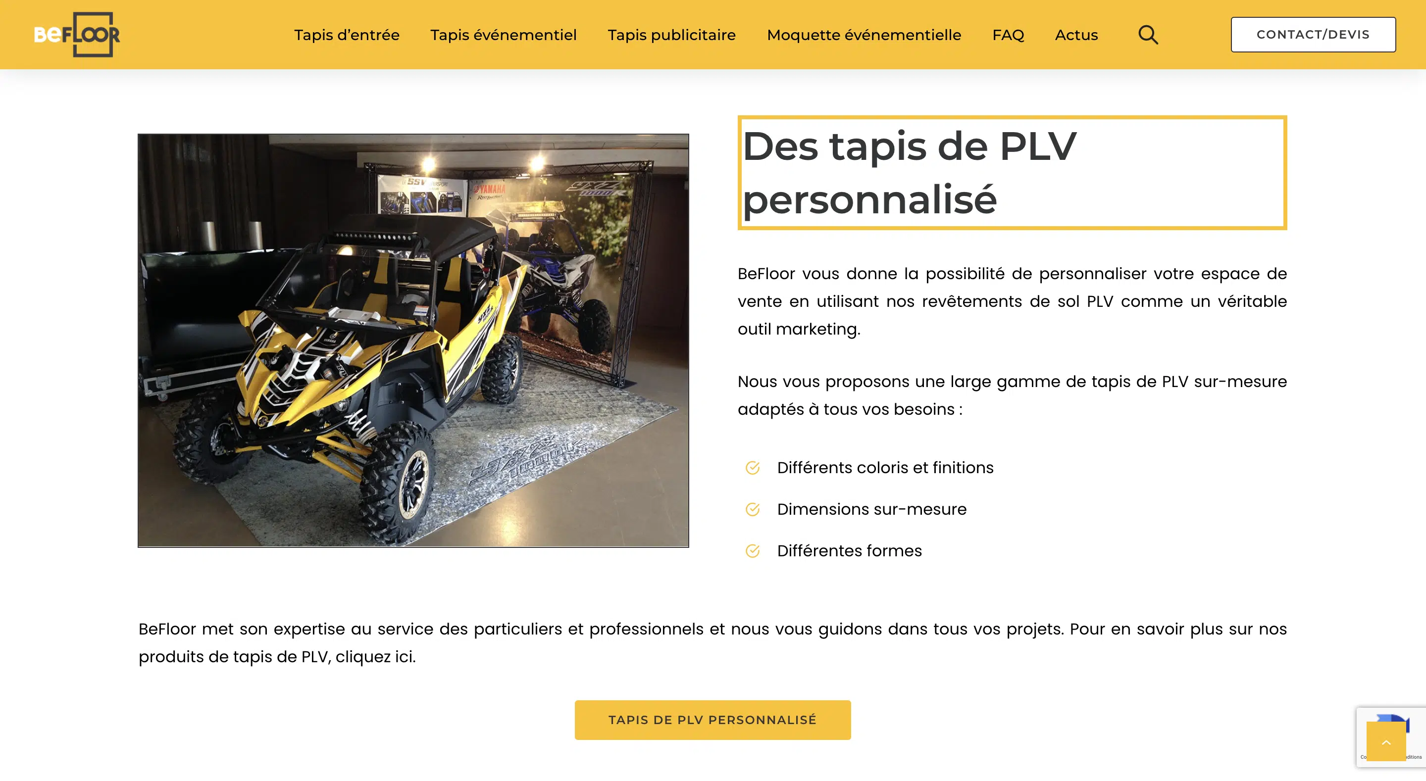 Tapis PLV personnalisé Befloor
