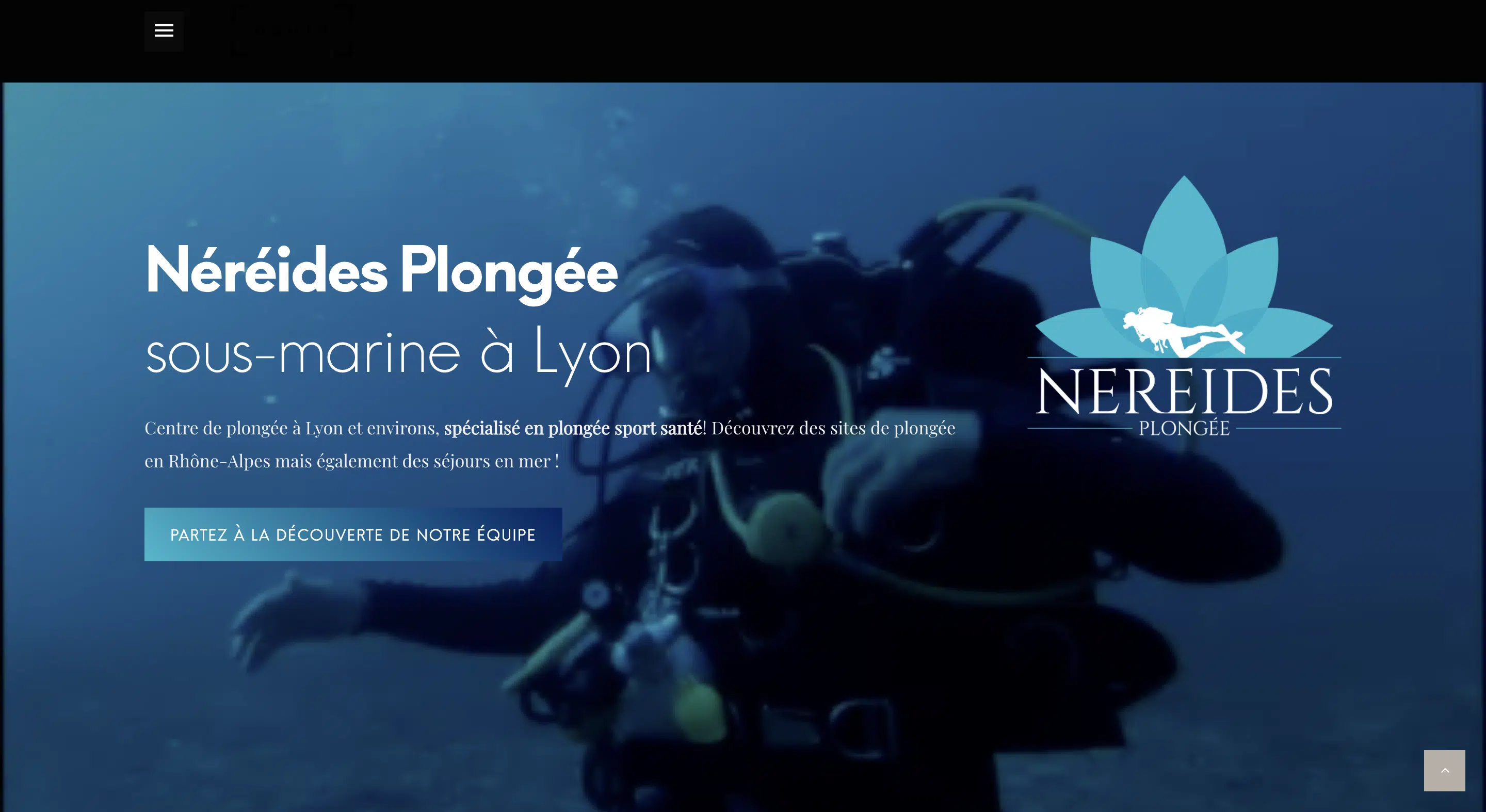 Page d'accueil du site Néréides Plongée
