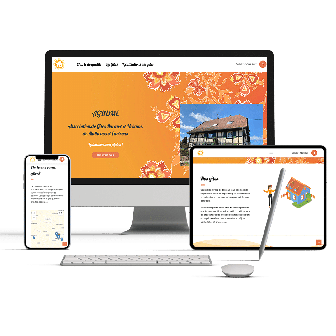 Agrume Mockup du site web gites mulhouse