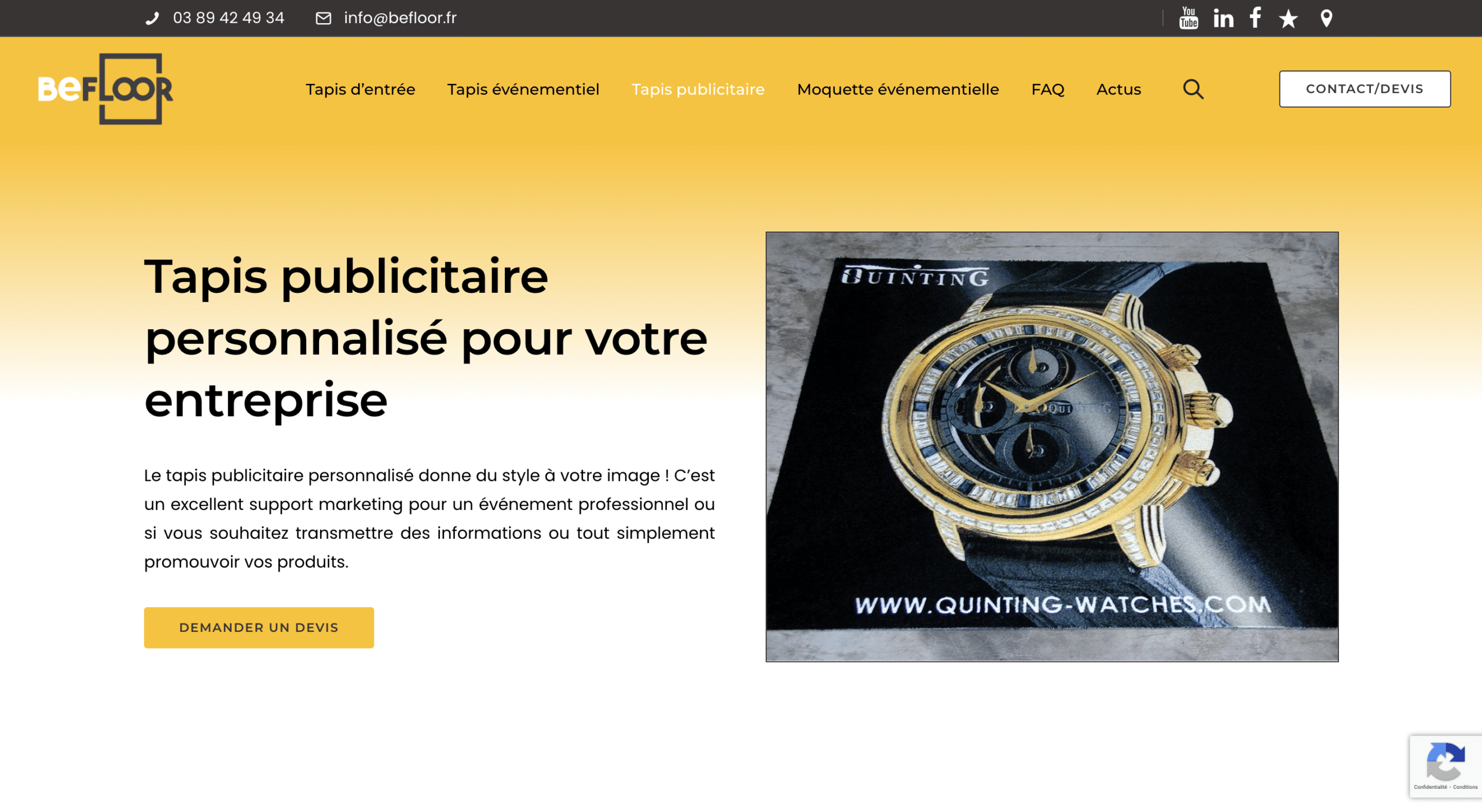 Tapis publicitaire Befloor