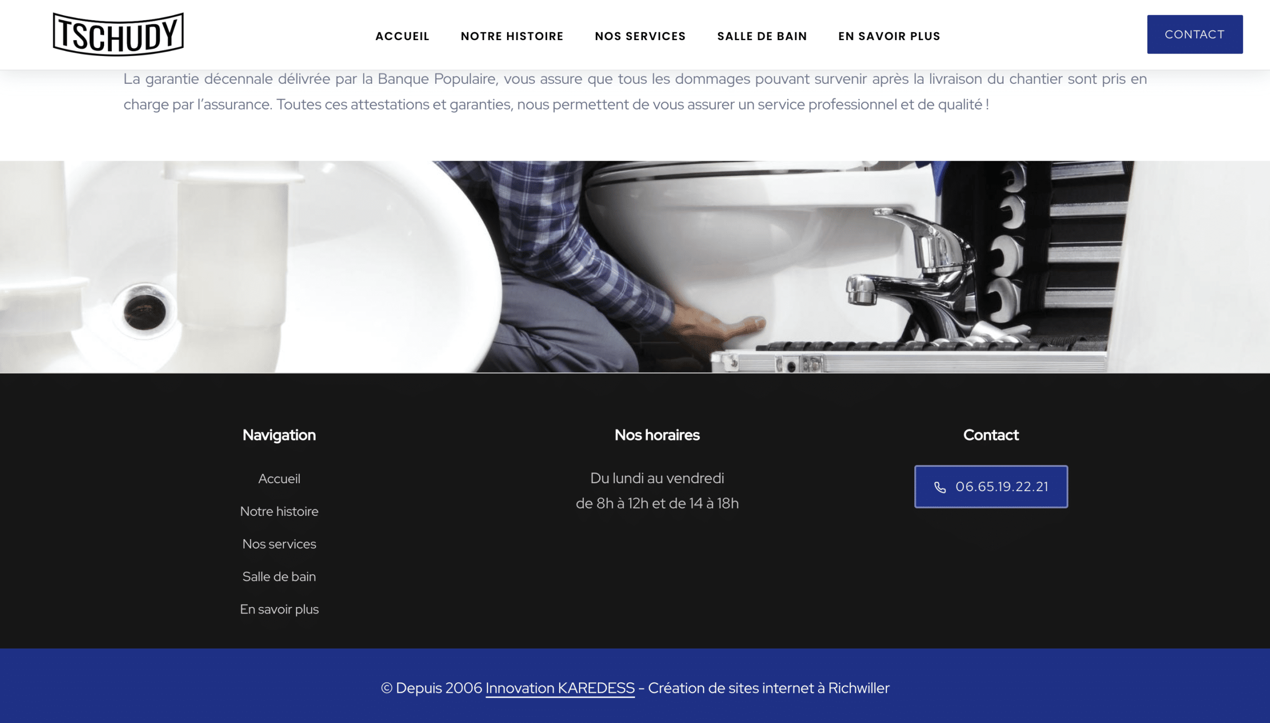 Footer du site Tschudy Chauffage