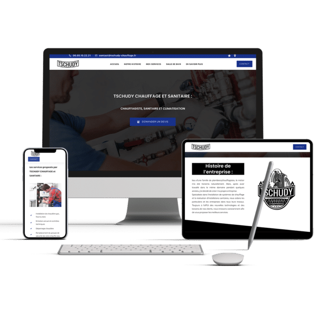 Présentation du site internet Tschudy chauffage