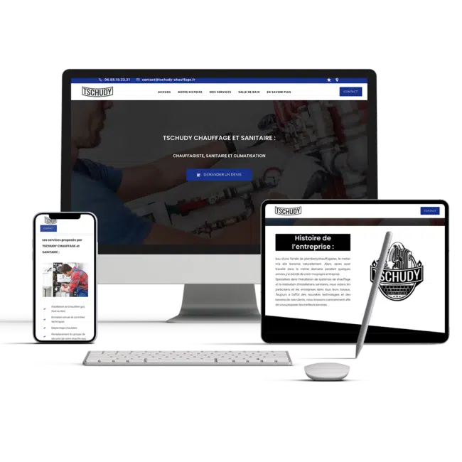 Présentation du site internet Tschudy chauffage
