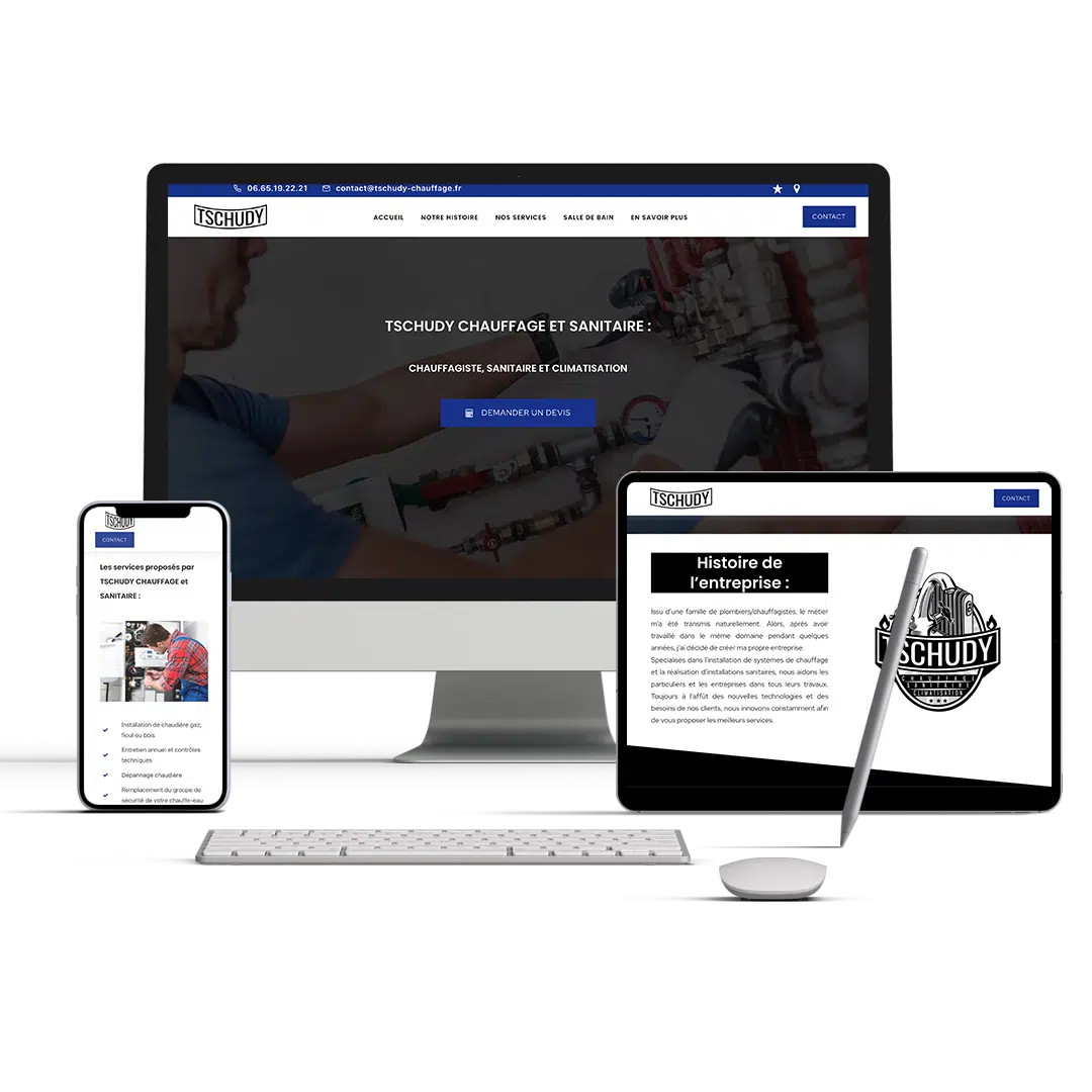 Présentation du site internet Tschudy chauffage