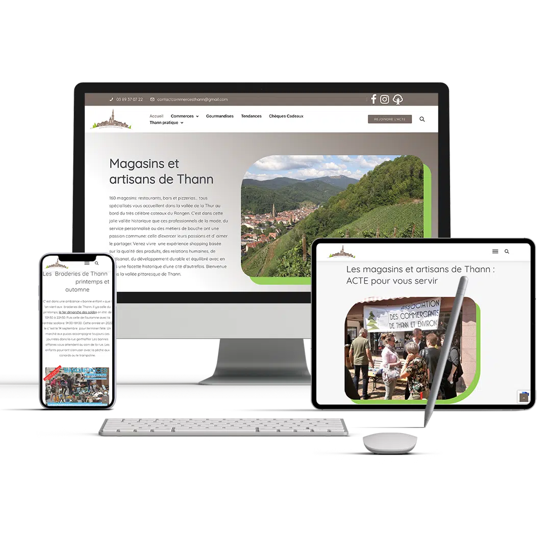 Commerces-Thann Présentation du site internet Commerces Thann