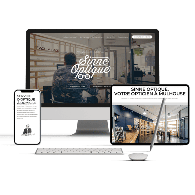 Présentation du site internet Sinne optique