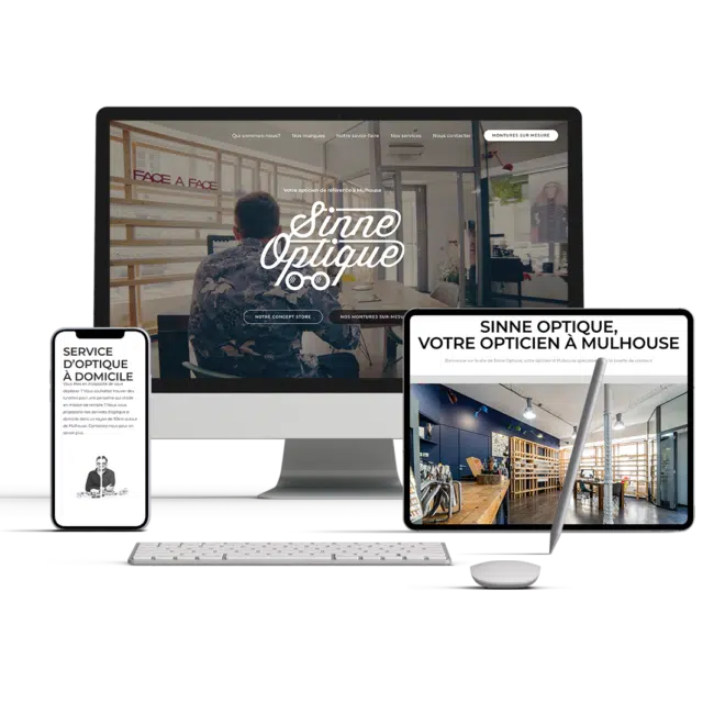 Présentation du site internet Sinne optique