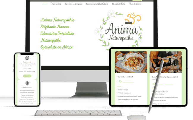 Présentation du site internet Anima Naturopathie